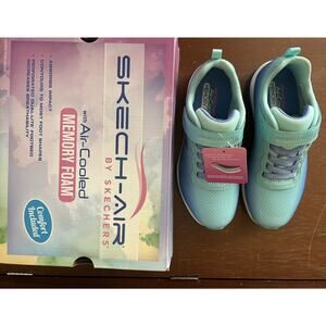Skechers Girl's Skech-air Element Elite Sneaker Aqua Size 1.5 New In Box